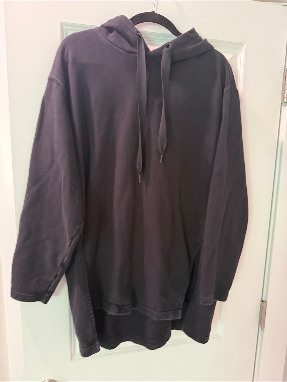 Athleta Oversized Black Longline Pullover Hoodie